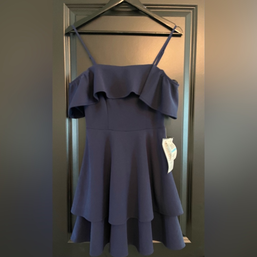 Darling Navy Blue Elegant Dress